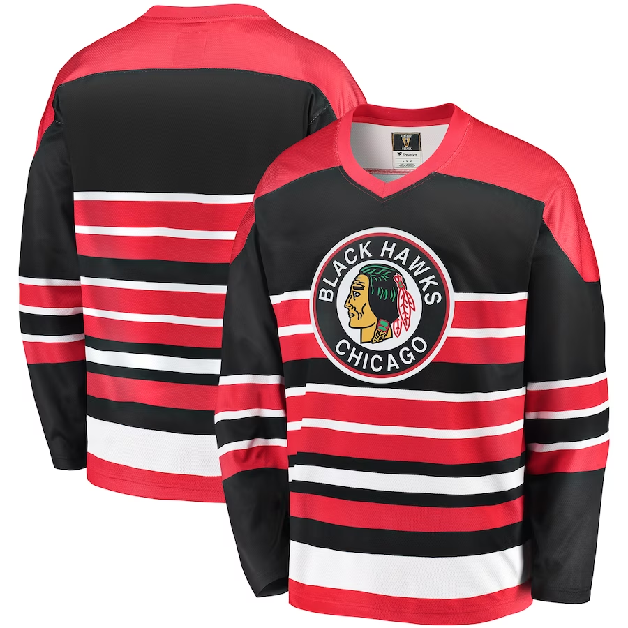 Men's Chicago Blackhawks Red/Black Premier Breakaway Heritage Blank Jersey Men's Chicago Blackhawks Red/Black Premier Breakaway Heritage Blank Jersey